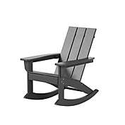 WestinTrends Modern Adirondack Outdoor Rocking Chair, Gray