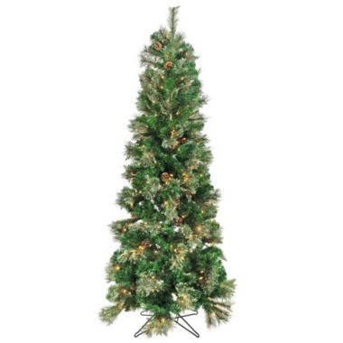 Garden Elements Artificial Pencil Fir Christmas Tree W/ Pine Cones- 350 Clear Lights, 6.5'. View a larger version of this product image.