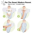 Alternate image 2 for KeaBabies 3pk Organic Baby Swaddle Sleep Sacks, Newborn Baby Swaddles 0-3 Months, Ergonomic Wearable Swaddle Blanket (Storm)
