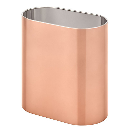 Details about   mDesign Metal Round Small Trash Can Wastebasket Rose Gold 
