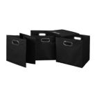 Alternate image 1 for Niche Cubo Set of 4 Foldable Fabric Storage Bin with Built-in Chrome Handles - Black