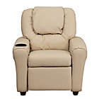 Alternate image 2 for Flash Furniture Vana Contemporary Beige Vinyl Kids Recliner with Cup Holder and Headrest