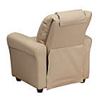 Alternate image 3 for Flash Furniture Vana Contemporary Beige Vinyl Kids Recliner with Cup Holder and Headrest
