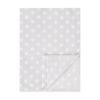 EVERYDAY KIDS Baby Fleece Blanket - 30" by 40" - Gray/Dots. View a larger version of this product image.