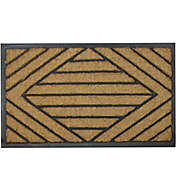 Northlight Black and Brown Diamond Pattern Doormat with Rubber Back 29 x 17