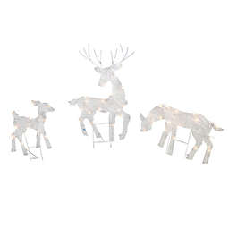 Good Tidings Outdoor Christmas Decoration Display, 3 Piece Reindeer, 50 Lights