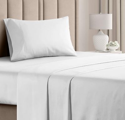 100 Cotton White Twin Sheets Bed Bath, White Cotton Twin Bed Sheets