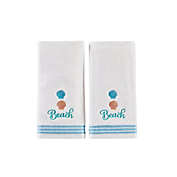 Saturday Knight Ltd South Seas Colorful Embroidery Bath Hand Towel Set - 2 Piece - 16x26", White