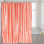 Carnation Home Fashions "Shimmer" Fau" x  Silk Shower Curtain - Salmon 70" x 72"
