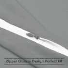 Alternate image 2 for PiccoCasa 2 Pack Pillow Cases Soft 1800 Series Microfiber Solid Pillowcases Set with Zipper Standard(20"x26") Pillow Protector, Grey