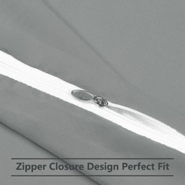 PiccoCasa 2 Pack Pillow Cases Soft 1800 Series Microfiber Solid Pillowcases Set with Zipper Standard(20"x26") Pillow Protector, Grey. View a larger version of this product image.