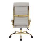 Alternate image 1 for LeisureMod Benmar High-Back Leather Office Chair With Gold Frame - Tan