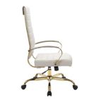 Alternate image 3 for LeisureMod Benmar High-Back Leather Office Chair With Gold Frame - Tan