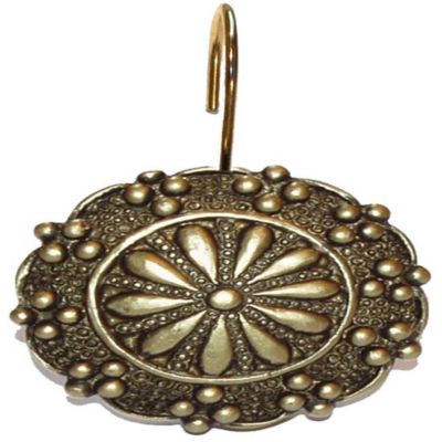 Carnation Home Fashions "Sheffield" Resin Shower Curtain Hooks - Antique Gold 1.5" x 1.5"