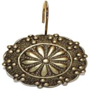 Carnation Home Fashions "Sheffield" Resin Shower Curtain Hooks - Antique Gold 1.5" x 1.5"