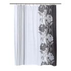 Alternate image 1 for Carnation Home Fashions "Chelsea" Fabric Shower Curtain - Black 70" x 96"