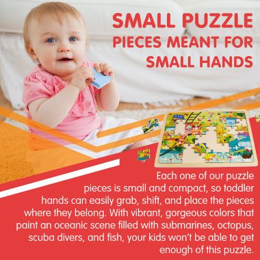 Leo & Friends Amusement Park Kid's Puzzle, 48-Pieces for 3-Years-Old+   Promotes Dexterity, Problem-Solving, and Creativity   Durable Wooden Puzzle Kit, Educational Gift for Kids Ages 3-6. View a larger version of this product image.