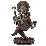 Dancing Elephant Statue Figurine Cold Cast Bronze Hindu Hinduism Deity 8 Inch