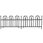 Alternate image 0 for Sunnydaze Outdoor Lawn and Garden Metal Strasbourg Style Decorative Border Fence Panel and Posts Set - 6&#39; - Black - 2pc