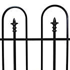 Alternate image 1 for Sunnydaze Outdoor Lawn and Garden Metal Strasbourg Style Decorative Border Fence Panel and Posts Set - 6&#39; - Black - 2pc