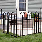 Alternate image 2 for Sunnydaze Outdoor Lawn and Garden Metal Strasbourg Style Decorative Border Fence Panel and Posts Set - 6&#39; - Black - 2pc