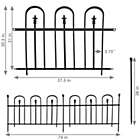 Alternate image 3 for Sunnydaze Outdoor Lawn and Garden Metal Strasbourg Style Decorative Border Fence Panel and Posts Set - 6&#39; - Black - 2pc