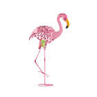 Alternate image 1 for Zingz & Thingz 21" Pink and Yellow Leaning Flamingo Solar Powered Lighted Statue