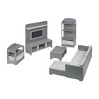 Alternate image 0 for Badger Basket Co. Media Room Furniture Set for 18 inch Dolls - Gray/White