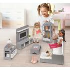 Alternate image 1 for Badger Basket Co. Media Room Furniture Set for 18 inch Dolls - Gray/White