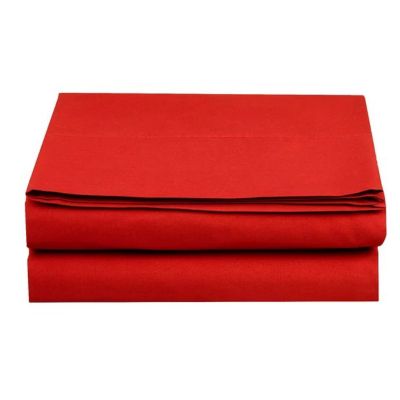 Elegant Comfort Flat Sheet 1-Piece, California King Size in Red