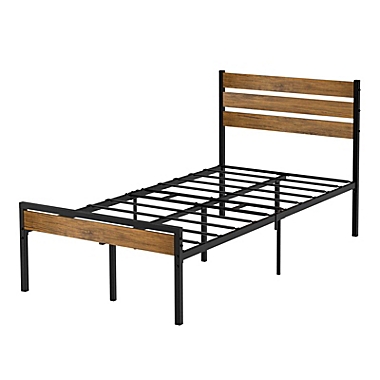 Idealhouse Vienna Industrial Twin Platform Bed Frame with Height Underbed Storage Space. View a larger version of this product image.