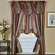 GoodGram Ombre Crushed Satin Sheer Window Curtains & Valances - 46 in. W x 42 in. L Single Valance, Burgundy