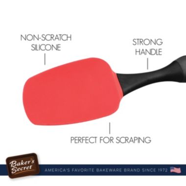 Baker's Secret 2in1 Spoon 7 Spatula, 10", Silicone Durable. Baking Essentials, Heat Resistant, Red. View a larger version of this product image.