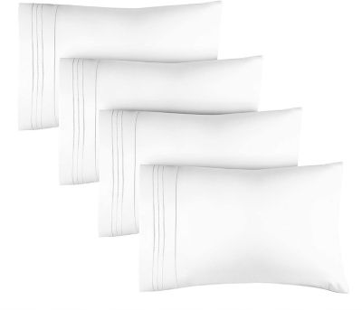 CGK Unlimited Soft Microfiber Pillowcase Set of 4 - King - White