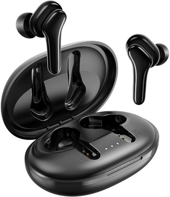 Letsfit Active Noise Cancelling Wireless Earbuds 4 Mics Noise Reduction, Stereo Earbuds with Deep Bass  Bluetooth Headphones in-Ear 36Hrs Playtime, USB-C Quick Charge - T26 - Black