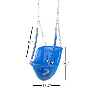 Garden Elements True Form Plastic Outdoor Toddler Swing Attachment For Playgrounds And Swingsets, Blue. View a larger version of this product image.