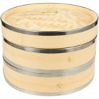 Alternate image 2 for Juvale 10 Inch Bamboo Steamer with Steel Rings for Cooking (10 x 6.7 x 10 In)