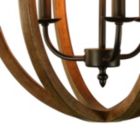 Alternate image 1 for Canyon Home Karlis Rustic Globe Chandelier Light (3-Bulb) Round, Contemporary Steel Design with Wood Pattern Finish   Classic Home, Entryway, and Foyer Décor