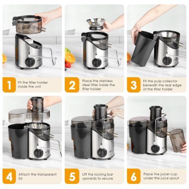 Juicer Extractor Easy Clean, 3 Speeds Control, Stainless Steel BPA Free. View a larger version of this product image.