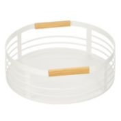 mDesign Modern Metal Lazy Susan Turntable Basket Tray