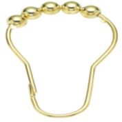 Carnation Home Fashions "Roller" Shower Curtain Hooks - Brass 3" x 3"