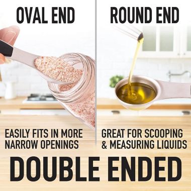 Zulay Kitchen Magnetic Measuring Spoons Set of 8 - Black. View a larger version of this product image.