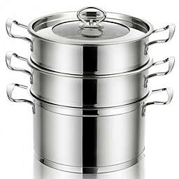 Adawe-Store Daily Delicacies Pot 304 Stainless Steel  3-Tier Steamer Pot