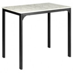 Costway 3 Piece Counter Height Dining Set Faux Marble Table-White