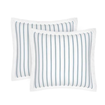 Nautica Langley Stripe Standard Pillow Sham Blue Pink Yellow Stripes 