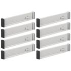 Alternate image 0 for mDesign Expandable Dresser Drawer Organizer/Divider, 2.5" H, 8 Pack