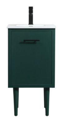 Elegant Decor Home Decorative 18 inch single bathroom vanity - Green