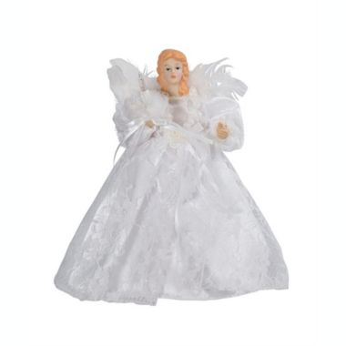 Kurt Adler 10-Light 9-Inch White Treetop Angel. View a larger version of this product image.