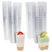 Juvale 72 Pack Mini Dessert Cups for Appetizers, Parties, and Weddings, Plastic Shot Glasses 3 oz and 5 oz (Serves 36)