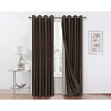 2 Pack Double Layered 100% Blackout Window Curtains - 50 in. W x 90 in. L, Brown/Linen. View a larger version of this product image.
